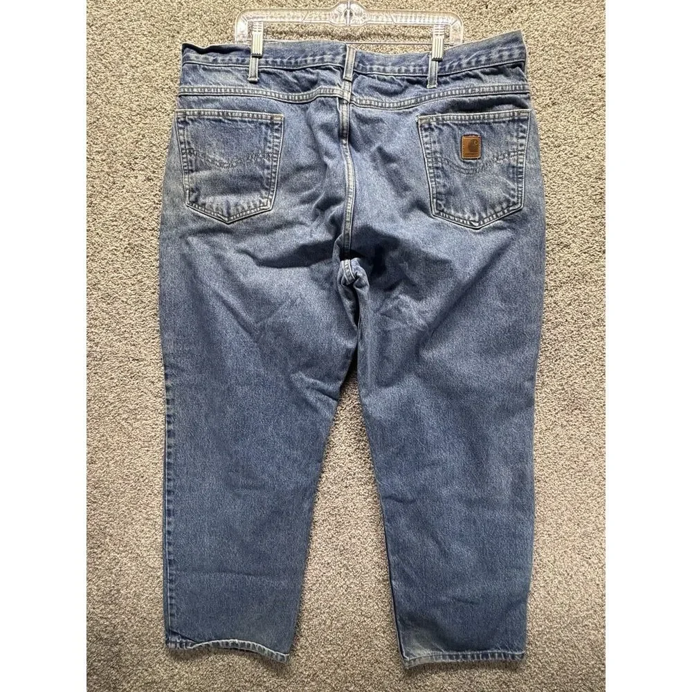 Carhartt Jeans‎ Mens 40x30 (44x30 Tag) Blue Denim Relaxed Straight Work B160 DST